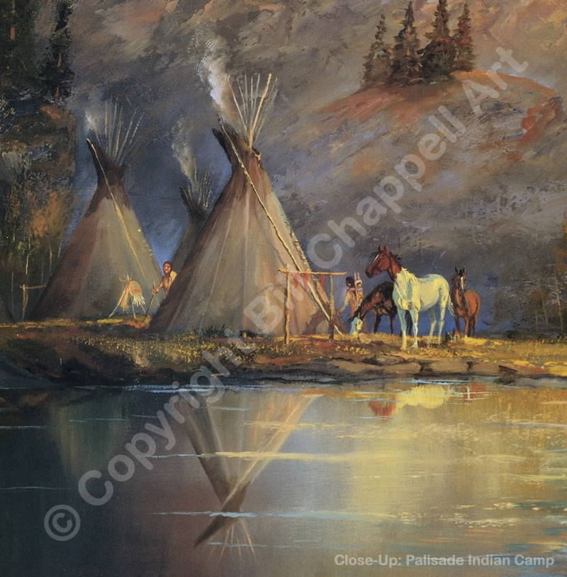 Palisade Indian Camp (Giclee Print)