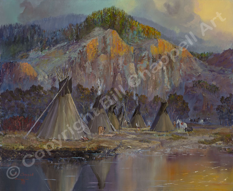 Rio Grande Indian Camp (Giclee Print)